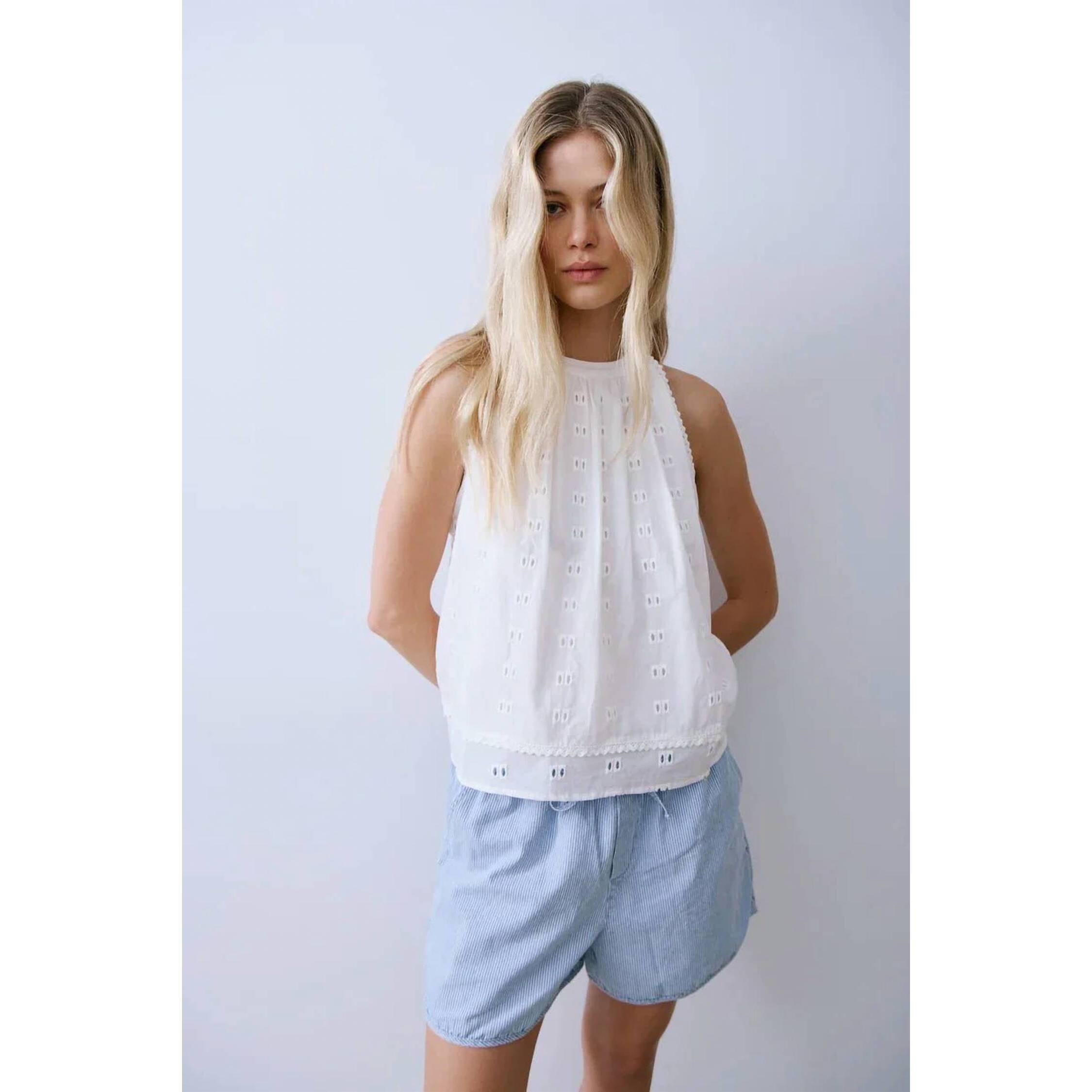 New Melissa Nepton Hanly Top In Off White